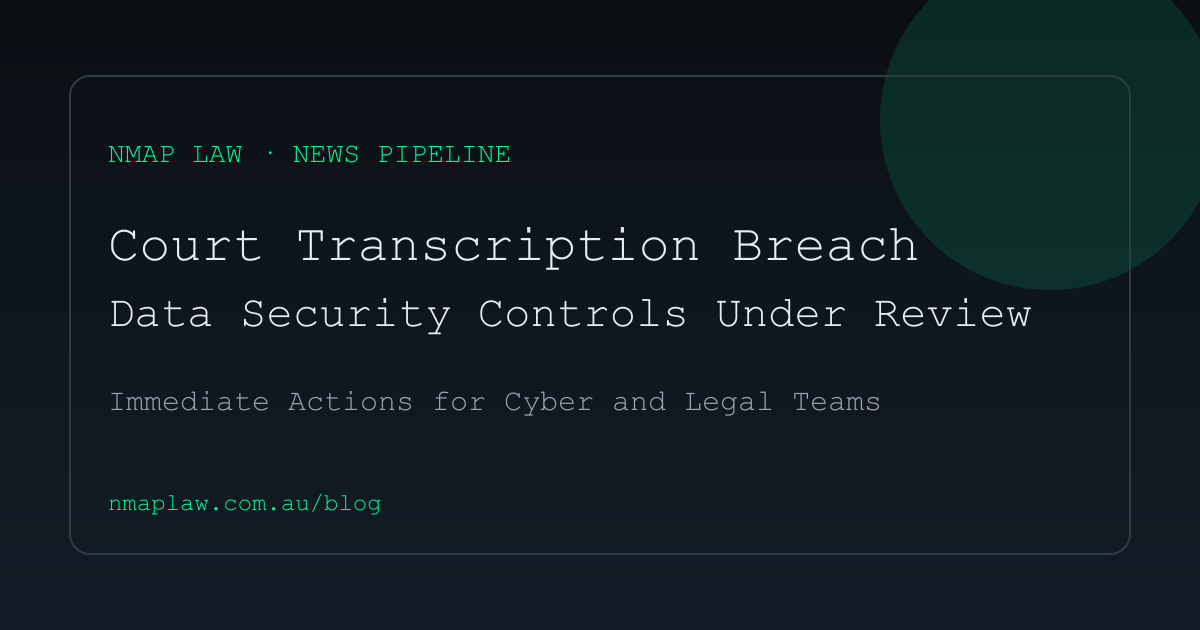 Australian court transcription breach cyber response briefing